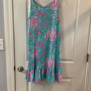 Kristen Flounce Dress In Amalfi Blue Best Fishes